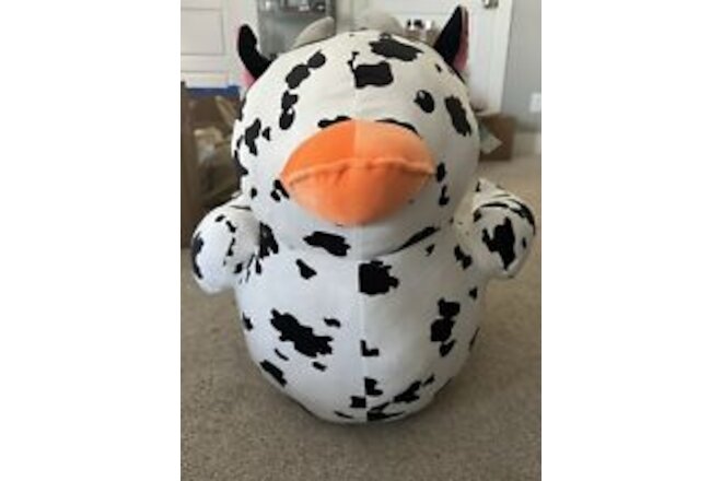 Easter Jumbo Cow Patterned Duck Plush, 21", by Way To Celebrate IN HAND