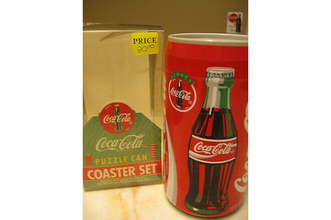 COCA  COLA  PUZZLE COKE  CAN COASTER SET - NEW  FROM 1995 SET OF 6 COASTERS