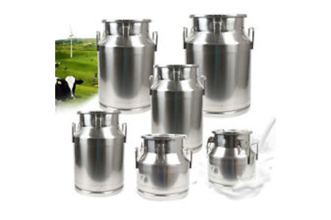 12L-60L Stainless Steel Milk Can Wine Bucket Pail Bucket Tote Jug Water Canister