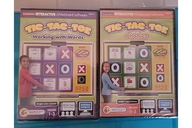 2 LAKESHORE Interactive Games DVD Tic Tac Toe Grades 1 - 3 Working Words Phonics