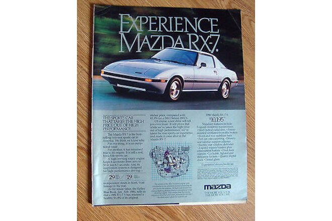 1984 Mazda RX-7 S Sports Car Ad