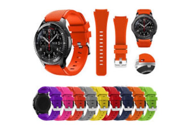 22mm Silicone Sport Strap Watch Band For Samsung Galaxy Watch 3 45/46mm Gear S3