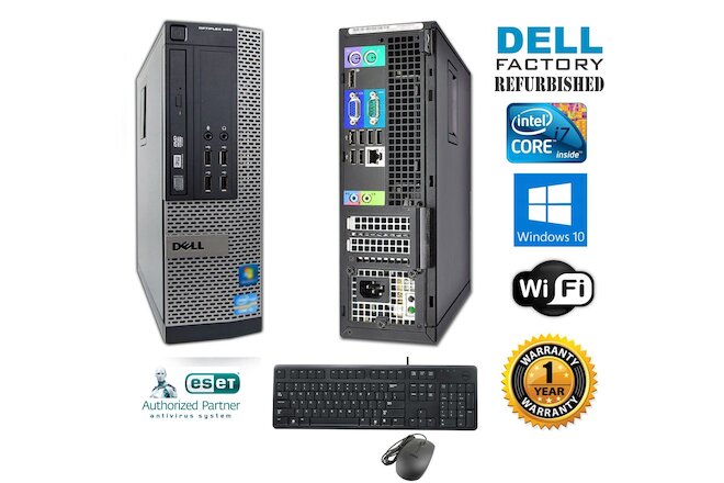 Dell 990 Optiplex PC SFF Intel i7 2600 3.40g 16GB 120gb SSD Windows 10 HP 64
