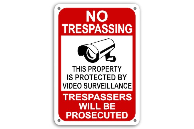 Property Protected By Video Surveillance Warning Security Camera Sign cctv 7x11"