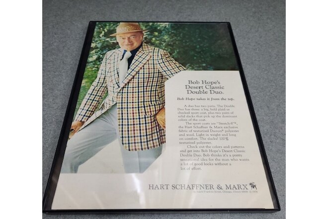 1974 Vintage ad BOB HOPE Double Duo by Hart Schaffner & Marx  Framed 8.5x11