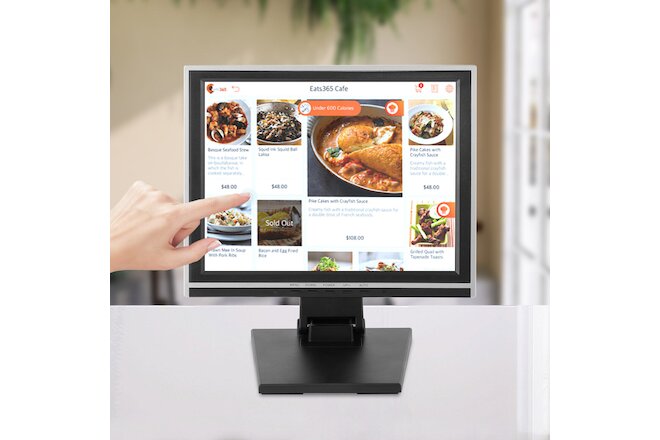 15" Touch Screen LCD Display Monitor, Touch Screen Cash Register with POS Stand