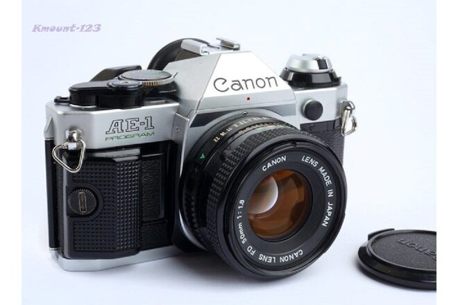 Canon AE-1 Program Camera w/ FD 50mm F/1.8 Lens Sporty Grip - Great Conditions !