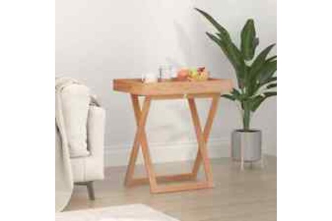 Tray Table Folding Serving Table Wooden Snack Table Solid Wood Walnut vidaXL vid