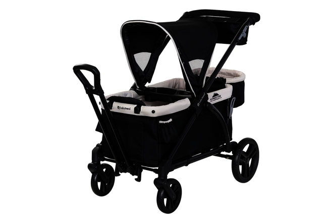 Expedition 2-In-1 Collapsible Stroller Wagon plus with Canopy, Storage Basket, 2