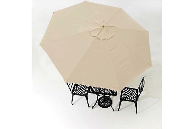 13' Patio Umbrella Cover Top 8 Rib Sunshade Gazebo Canopy Pool Beach Yard Beige