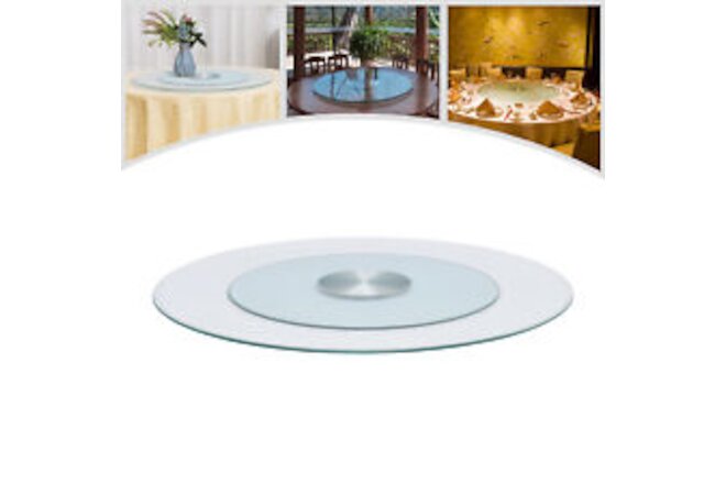 27.56" Glass  Turntable Dining Table Centerpiece Large Tabletop US
