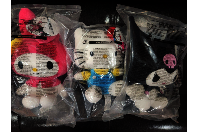 SET OF 3 HELLO KITTY AND FRIENDS, KUROMI & MELODY 8" NWT SEALED BY SANRIO 2023