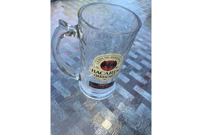 Bacardi Oakheart Rum Stein-14 oz Beer Mugs, Heavy Glass Drinking Stein