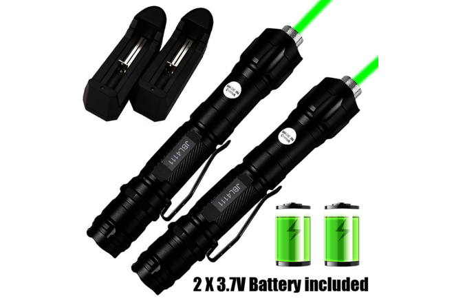 2Pack 6000Miles 532nm Green Laser Pointer Star Beam Lazer Pen+Battery+Charger US
