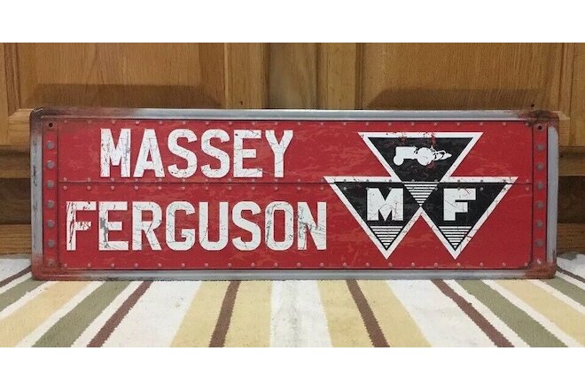 Massey Ferguson Metal Tractor Sign Vintage Style Farm Barn Hay Tools Feed