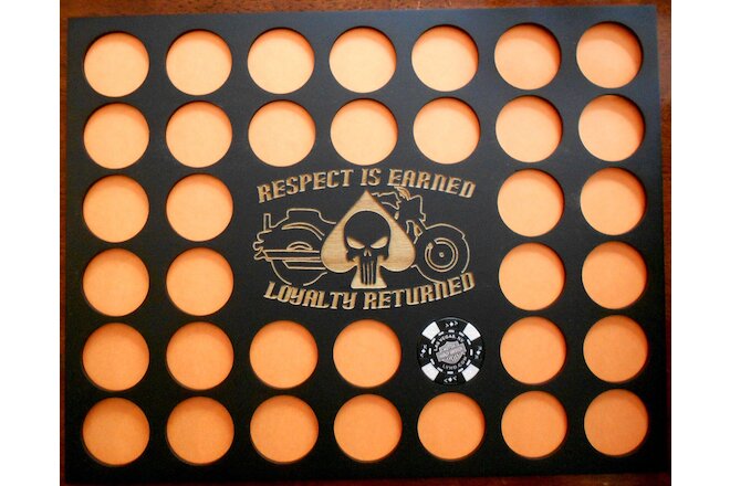 36 Poker Chip Display Frame Insert For Harley Davidson/Casino Punisher/Respect