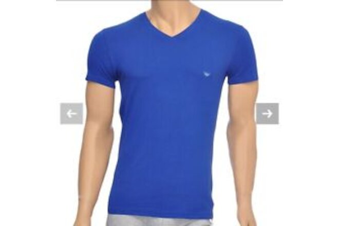 Emporio Armani T Shirt, Large, Blue Black Logo Large. NWT