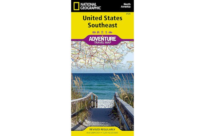 National Geographic US Southeast Adventure Travel Map 3126