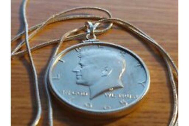 1965 Silver Kennedy Half Dollar on an 18" Classic Sterling Silver Snake Chain