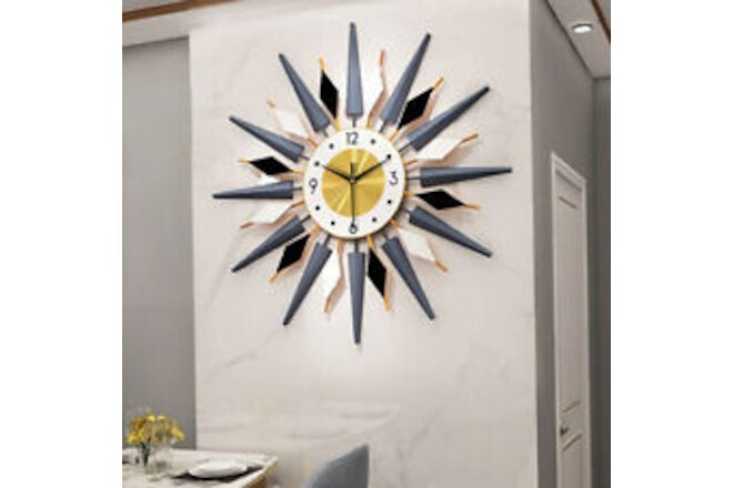 23.6 Inch Retro Metal Art Clock Mid Century Modern Wall Vintage Clock US
