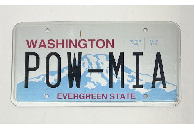 Washington State Collector Vehicle License Plate - OOAK - POW-MIA - NOS