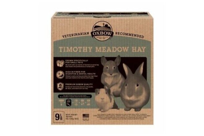 Oxbow Animal Health 11101 Timothy Meadow Hay 9 lbs. Package Small Animal Treat