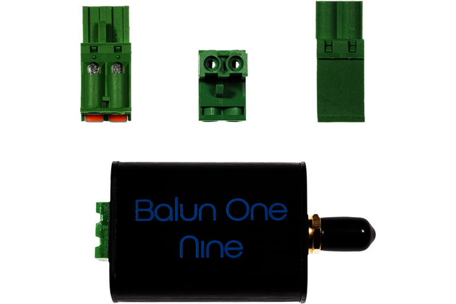 Balun One Nine V2 - Small Low-Cost 9:1 (1:9) Balun with Input Protection & Enclo