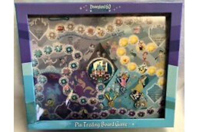 Disneyland 60th Anniversary Pin Trading Board Game with 4 Pins