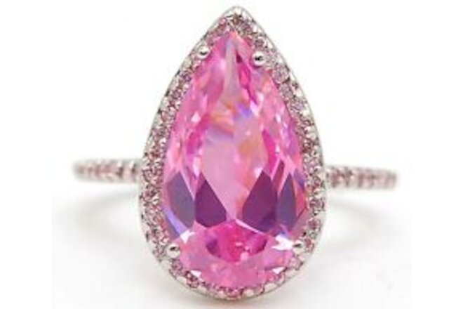 6CT Pink Sapphire 925 Solid Sterling Silver Ring Jewelry Sz 7 UB2-4