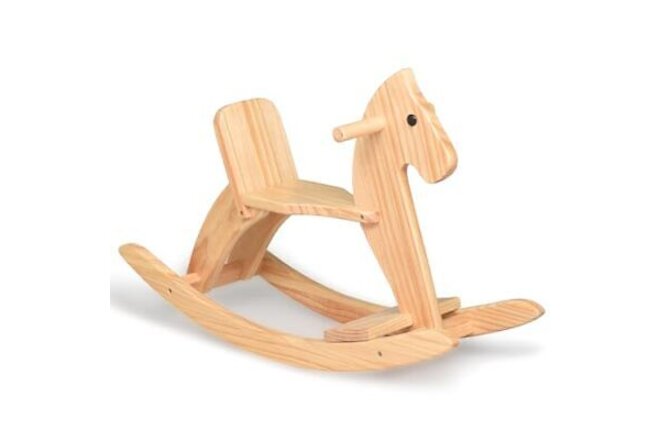 KRAND Rocking Horse Wooden Ride On Toy for Kids Classic Design Rocking Horse ...