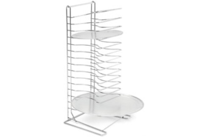 19029 Chrome-Plated Steel Standard Pizza Rack, 15 Slots, Silver