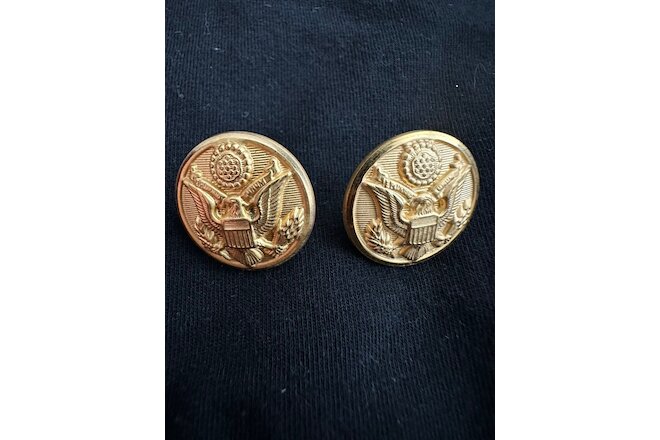 Vintage Military Brass US Navy Waterbury Button Company Uniform Buttons (2)