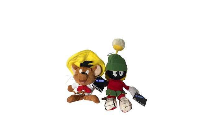 Warner Bro Bean Bag Set of Two Marvin The Martian & Speedy Gonzolez Toy Stuffed