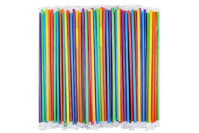 300 Pcs [Individually Wrapped] Colorful Flexible Plastic Straws, Disposable B...