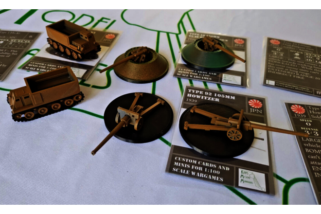 Japanese Artillery Company  -- 1:100 scale minis w/statcards -- KMM Custom Set