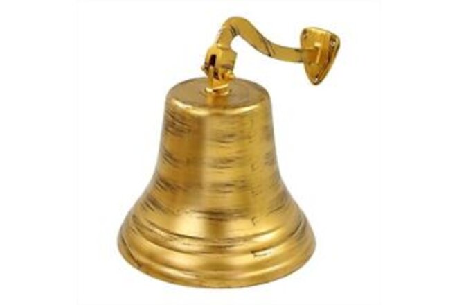 11" Golden Antique Brushed Brass Nautical Decorative Boat's Functional Bell w...