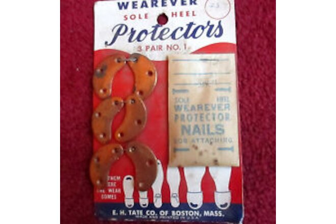 RARE 1950's Merchandise Card~Sole/Heel "WEAREVER PROTECTORS"~Shoes~TATE Co~