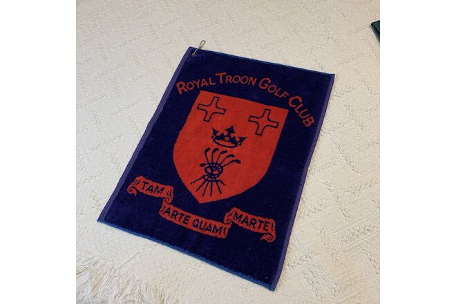 PROSPORT ST. ANDREWS SCOTLAND BLUE AND RED "OLD COURSE" BAR GOLF TOWEL