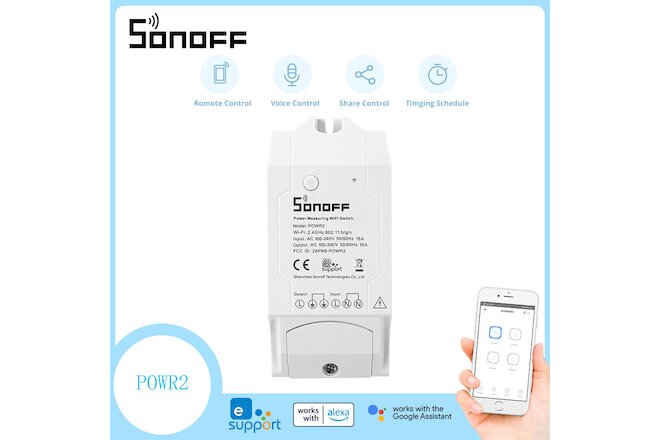 Sonoff Pow R2 15A WiFi Wireless Smart Swtich Module Pow Consumption Measurement