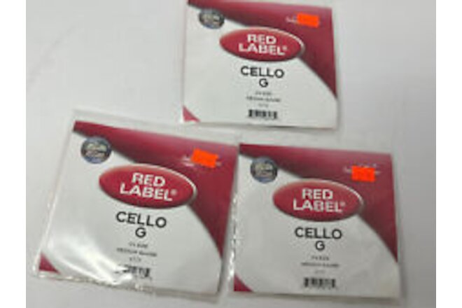 NEW Super Sensitive Red Label Cello G Single Strings in 1/4 Size Lot of 3