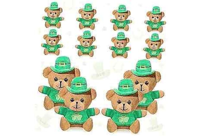 12 Pcs St. Patrick's Day Bear Stuffed Animal Mini Bear Plush Toys Fresh