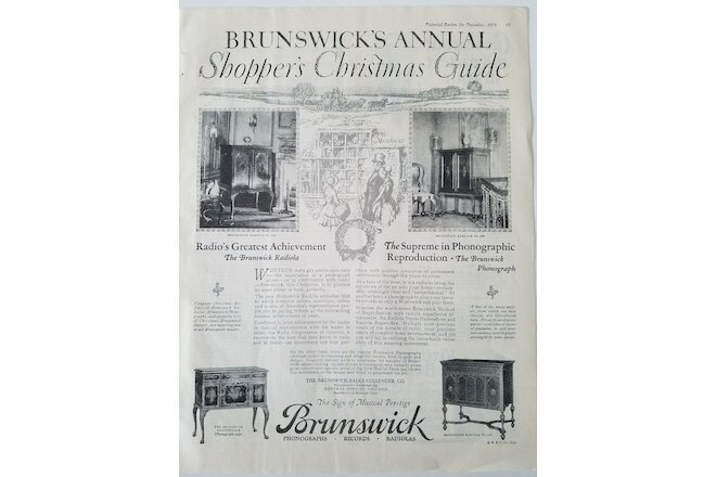 1924 Brunswick radiola 360 260 160 Chippendale phonograph ad