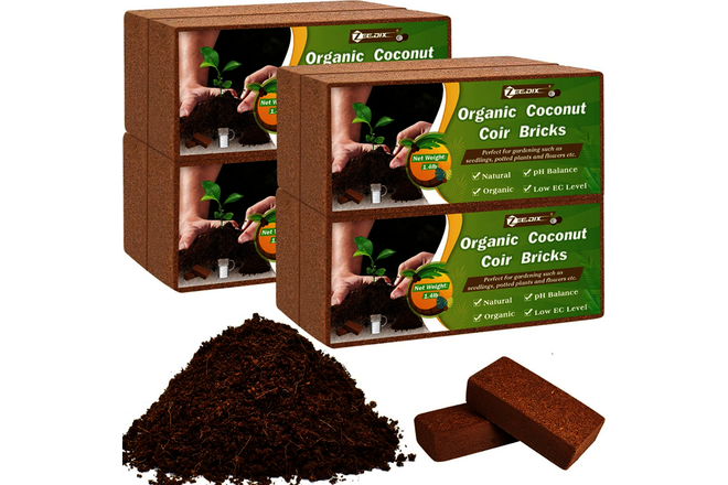 8 Pcs Premium Organic Coco Coir Bricks for Gardening