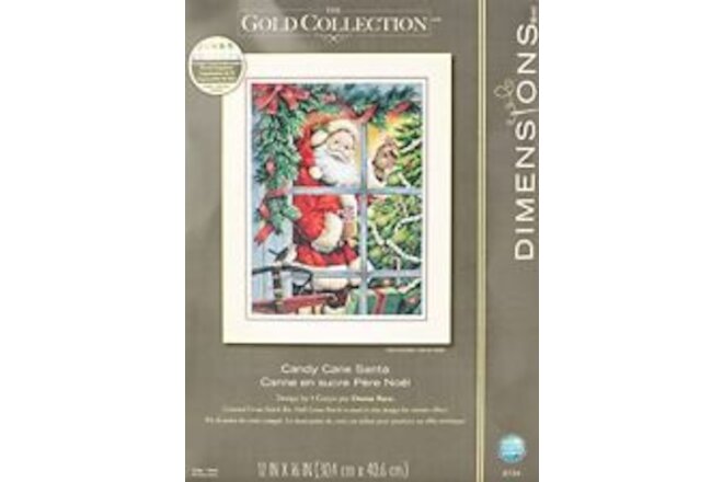 Dimensions Counted Cross Stitch Kit Candy Cane Santa Christmas Cross Stitch 1...