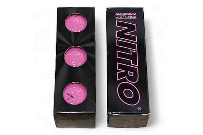 Nitro Golf Balls Maximum Distance Pink 6 balls - New
