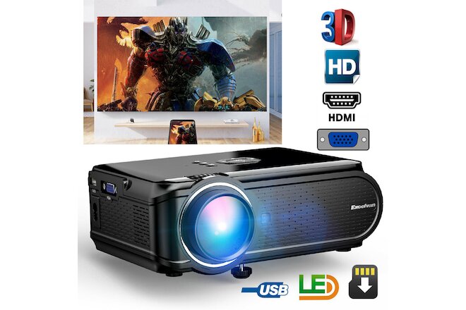 7000LM 3D HD Home Theater Multimedia Video LED Projector 1080P HDMI ATV VGA AV