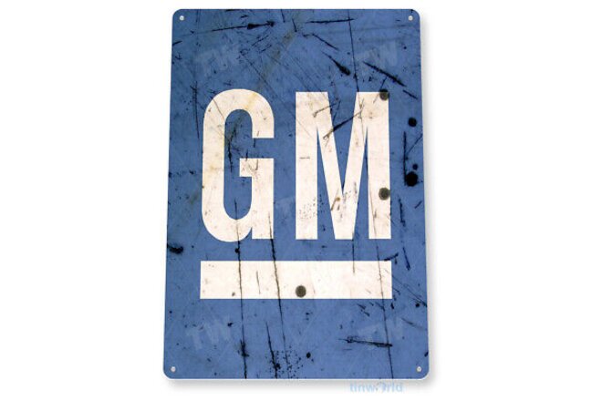 TIN SIGN GM Retro General Motors Service Auto Sales Shop Garage Store B097