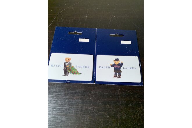 2 RALPH LAUREN POLO Bear Gift Card Collectible NO VALUE Rare More in Store