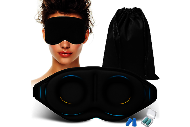Elehold Sleep Eye Mask, with Adjustable Strap, Weighted 3D Sleep Mask (3.5oz/100