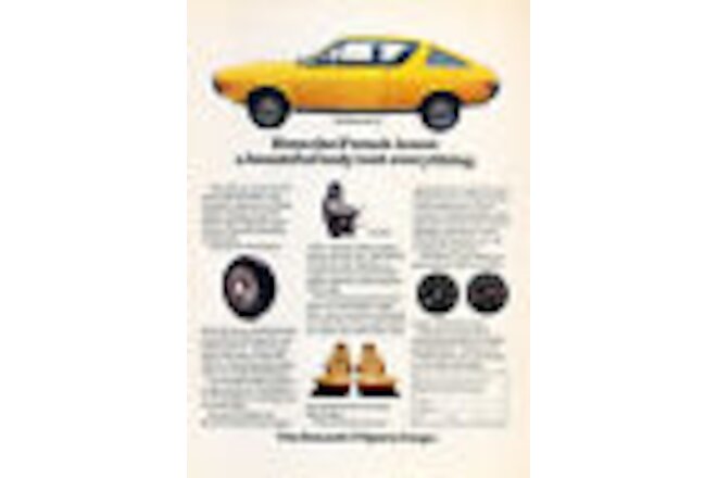 1973 Renault 17 Sports Coupe - yellow -  Classic Vintage Advertisement Ad A63-B